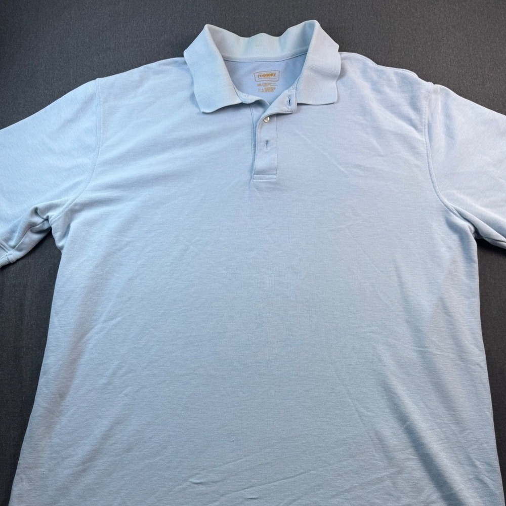 Foundry Supply Co. Mens 2XLT Light Blue Short Sleeve‎ Polo Shirt